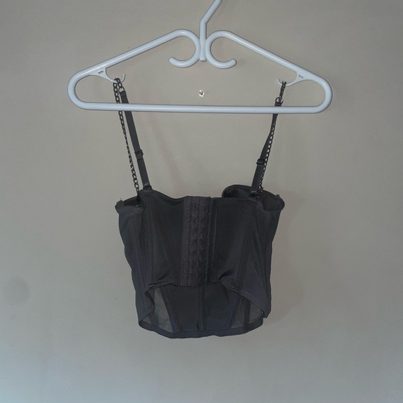 Grey corset top with chain straps - Picture 2 of 2